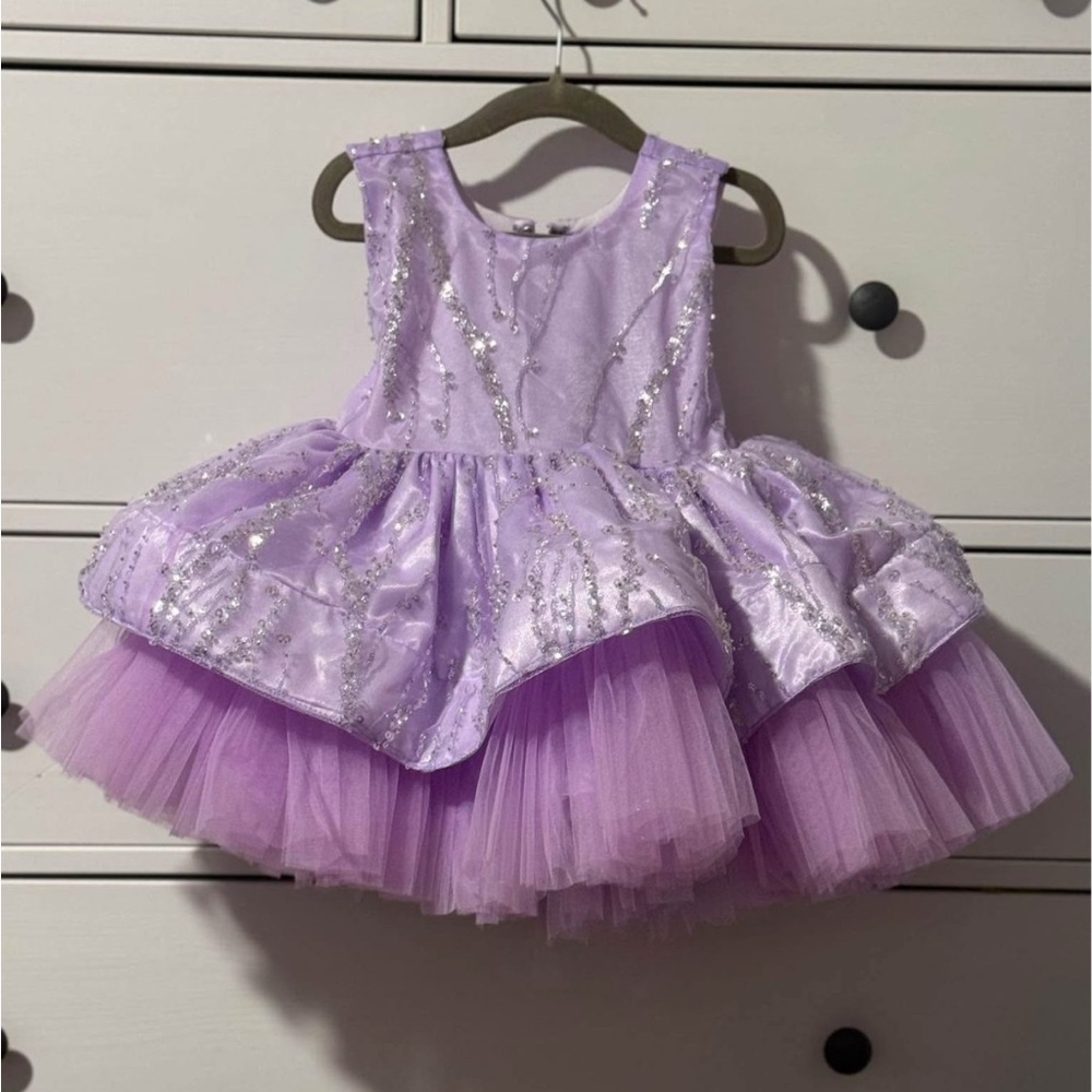 Lavender Sequin Kids birthday Dress-